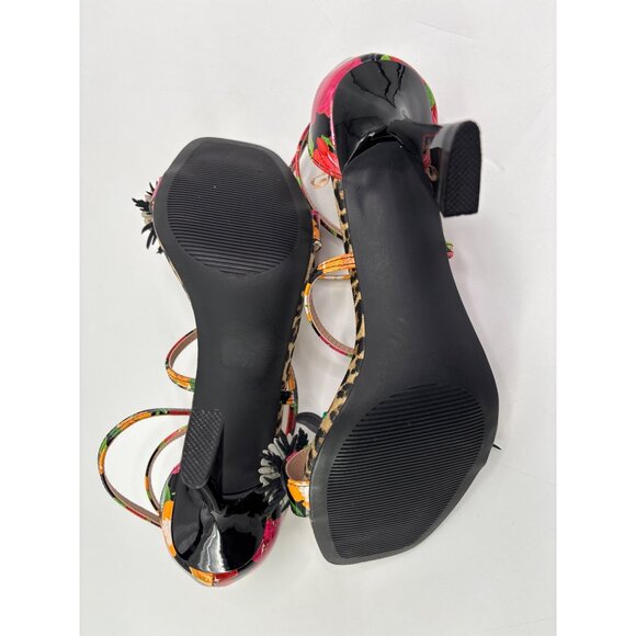 Betsey Johnson Erikk Floral Animal Print Strappy Heel Sandals Size 8.5 NWOB - Picture 5 of 6